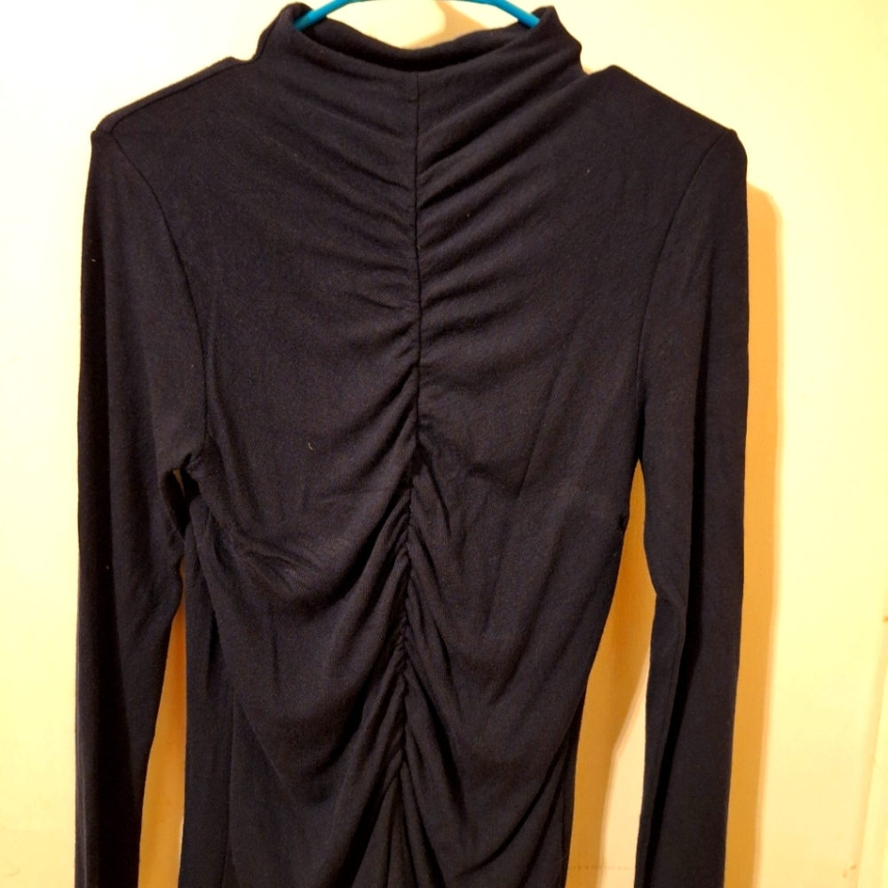Veronica Beard Theresa Ruched Turtleneck size Medium black - Picture 2 of 6